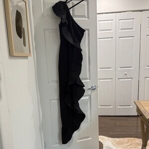 Elegant Black Asymmetrical Dress